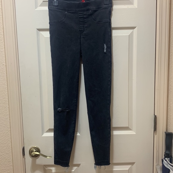 SPANX Vintage Black Goth Girl Distressed Skinny Jeans Sz Small - Picture 6 of 14